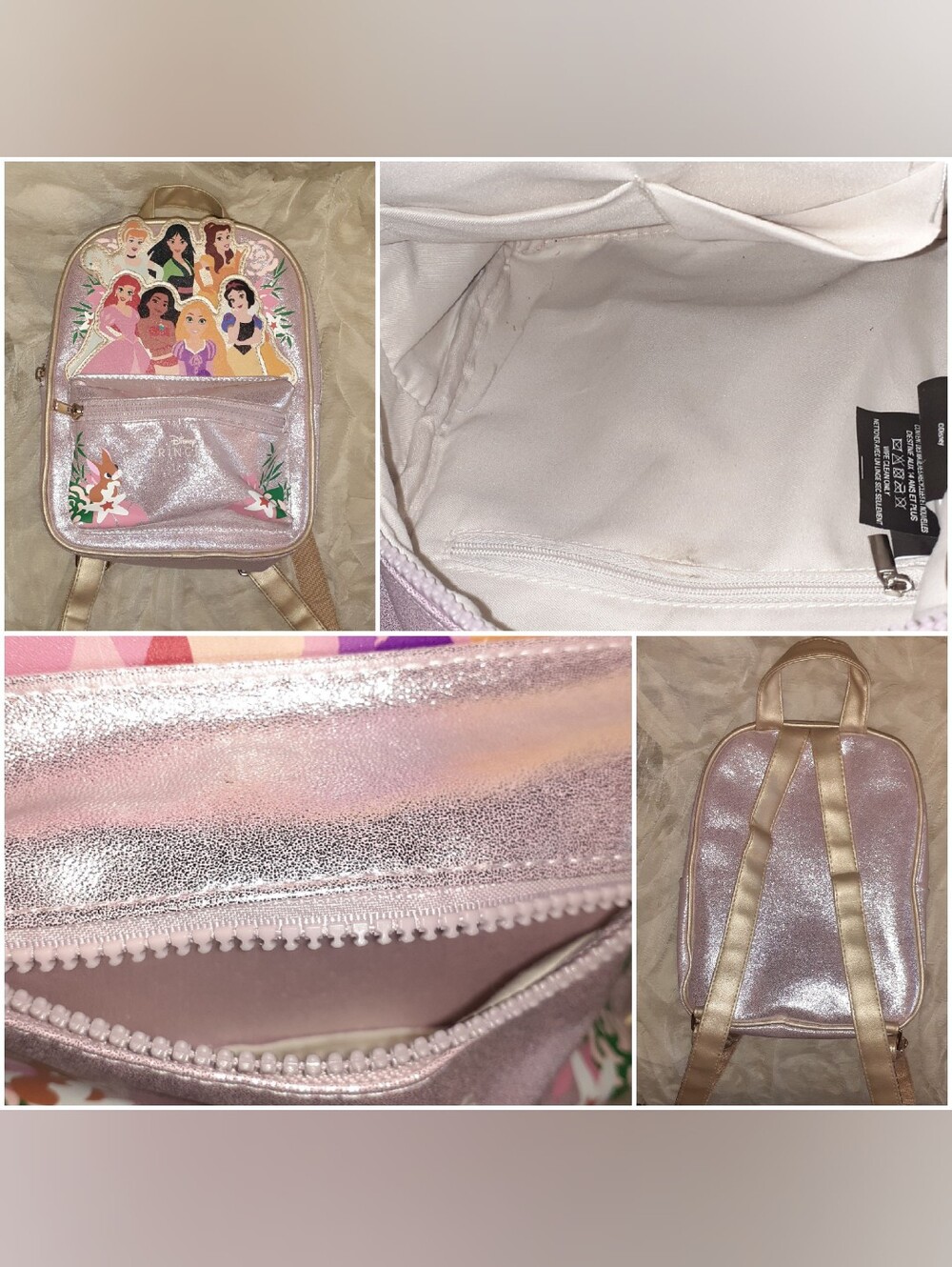 Disney Pink Shimmer Princess Mini Backpack NWOT